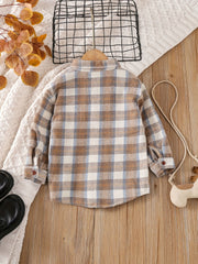 Boys Plaid Flannel Shirts Long Sleeve Button Down Tops Outwear Jacket