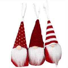 3pcs Christmas Tree Hanging Dwarf Decorations Plush Santa Claus Elf