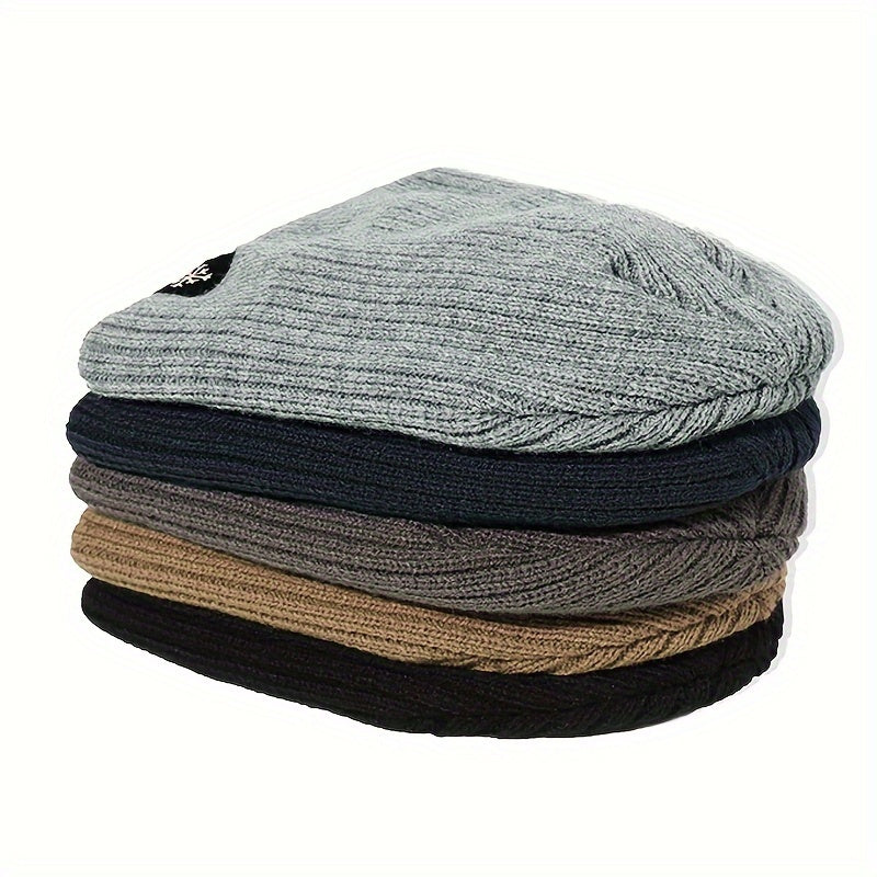 Velvet Knitted Beanie Ear Protection Hat for Outdoor Winter Activities