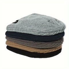 Velvet Knitted Beanie Ear Protection Hat for Outdoor Winter Activities