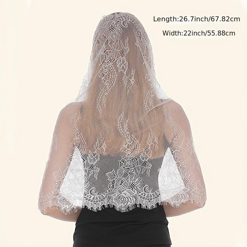 Embroidered Wedding Veil Scarf Bridal Head Wrap