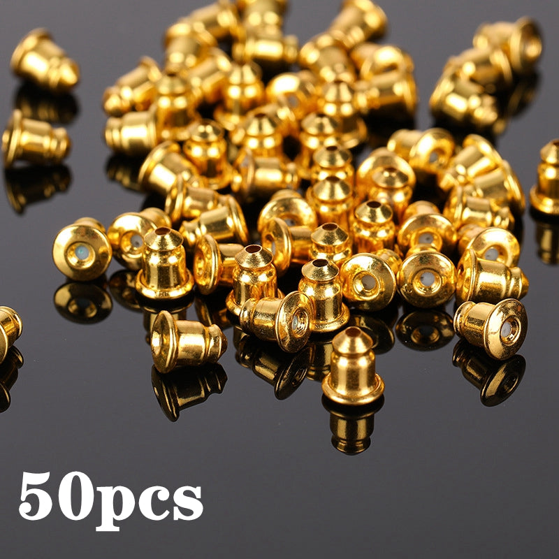50pcs Casual Earring Back Plugs Round Ear Studs Jewelry Accessories DIY