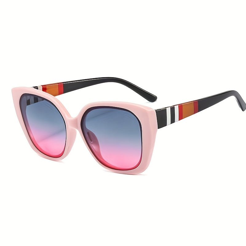 Men's Polarized Stripe PC Sunglasses Retro Cat Eye Shape