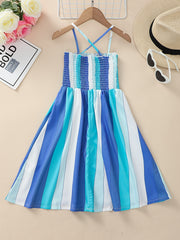 Girls Block Striped Cami Dress for Summer Holiday