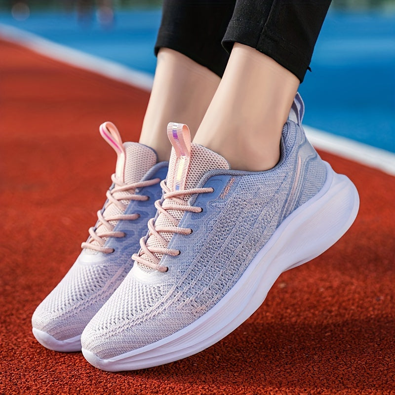 Women's Ombre Lace-up Mesh Sneakers Lightweight Athletic Shoes