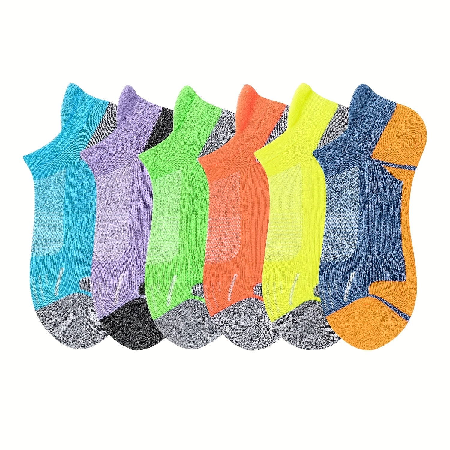 6 Pairs Colorblock Sports Socks for Women