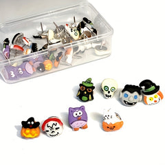 40pcs Halloween Push Pins Pumpkin Ghost Decoration Cork Board Photo Wall School