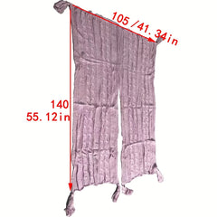 Ribbed Knitted Tassel Shawl Windproof Wrap Poncho Boho Cloak Sweater