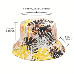 Coconut Tree Print Reversible Bucket Hat for Women