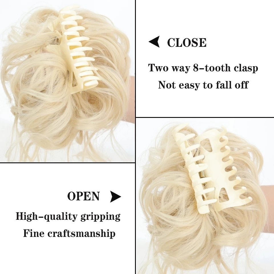 Curly Wavy Hair Bun Clip Tousled Updo Hair Extensions