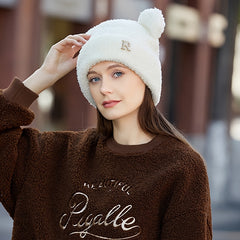 Winter Thick Beanie Hat Ear Warm Knitted Hat Winter Soft Knit Beanie Hat