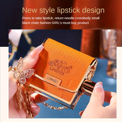 Moisturizing Lip Balm & Matte Lipstick Set in Leather Bag - Festive Gift