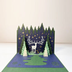 3D Christmas Card Sparkling Tree Blessing Message