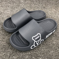 Men's Cartoon Bear Cloud Slides Pillow Slippers Lightweight Shoes