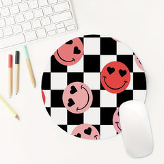 Happy Face Mouse Pad Non Slip Rubber Base for Laptop