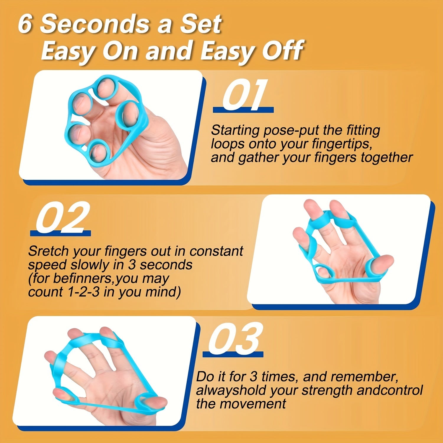 6pcs Silicone Finger Trainer Finger Pull Ring Finger Exerciser