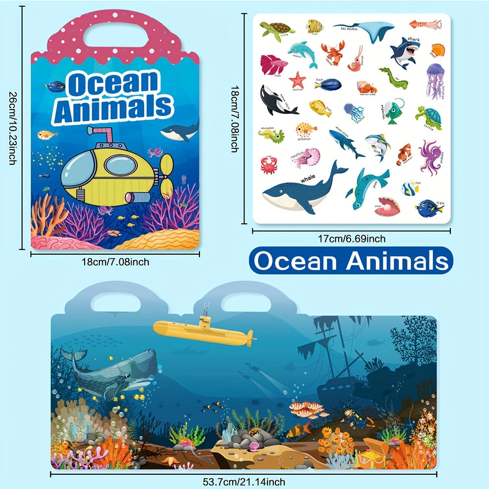 Reusable Sticker Book Vehicles & Animals Educational Toys