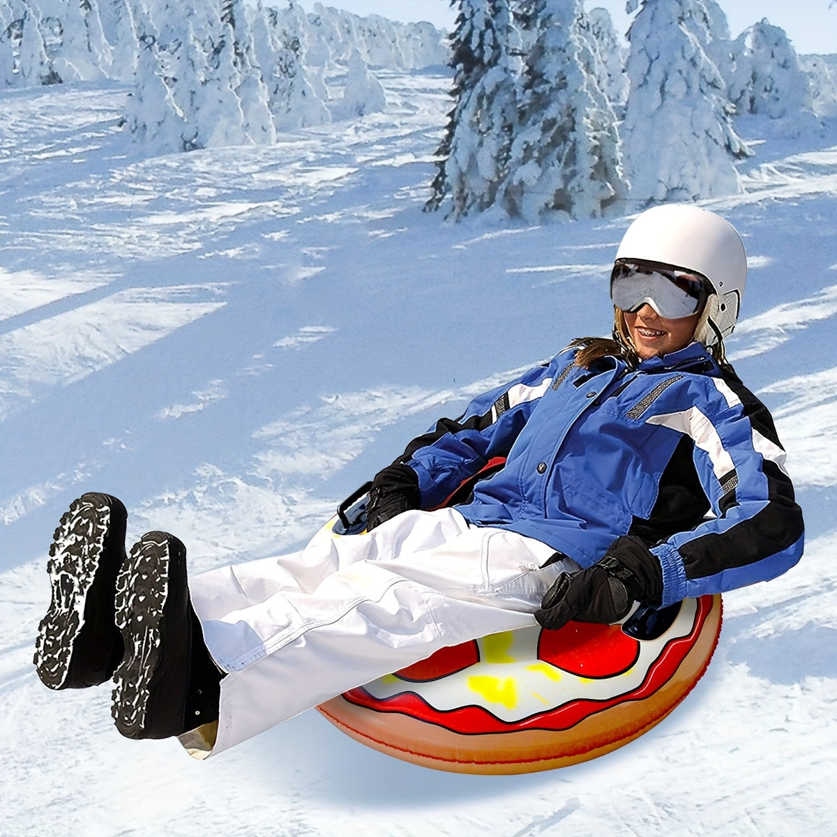 Winter Inflatable Snow Toy Skiing Circle With Handle Snow Sled