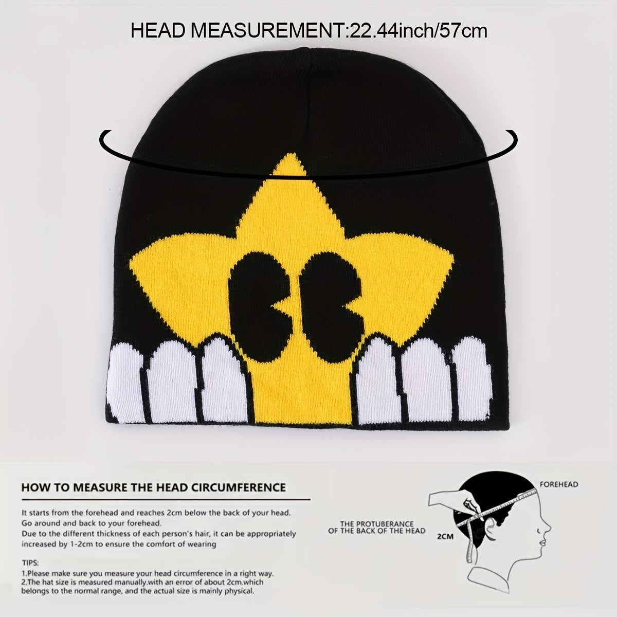 Star Jacquard Cartoon Beanie Warm Knitted Hat Unisex Skull Hat