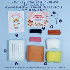 Needle Felting Kit Dog Corgi DIY Craft Kids Adults Material Package Pen