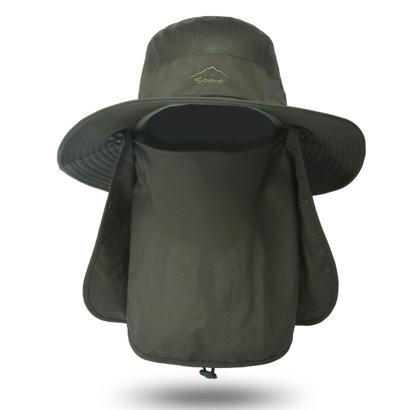 Sun Protection Bucket Hat With Removable Face Mask