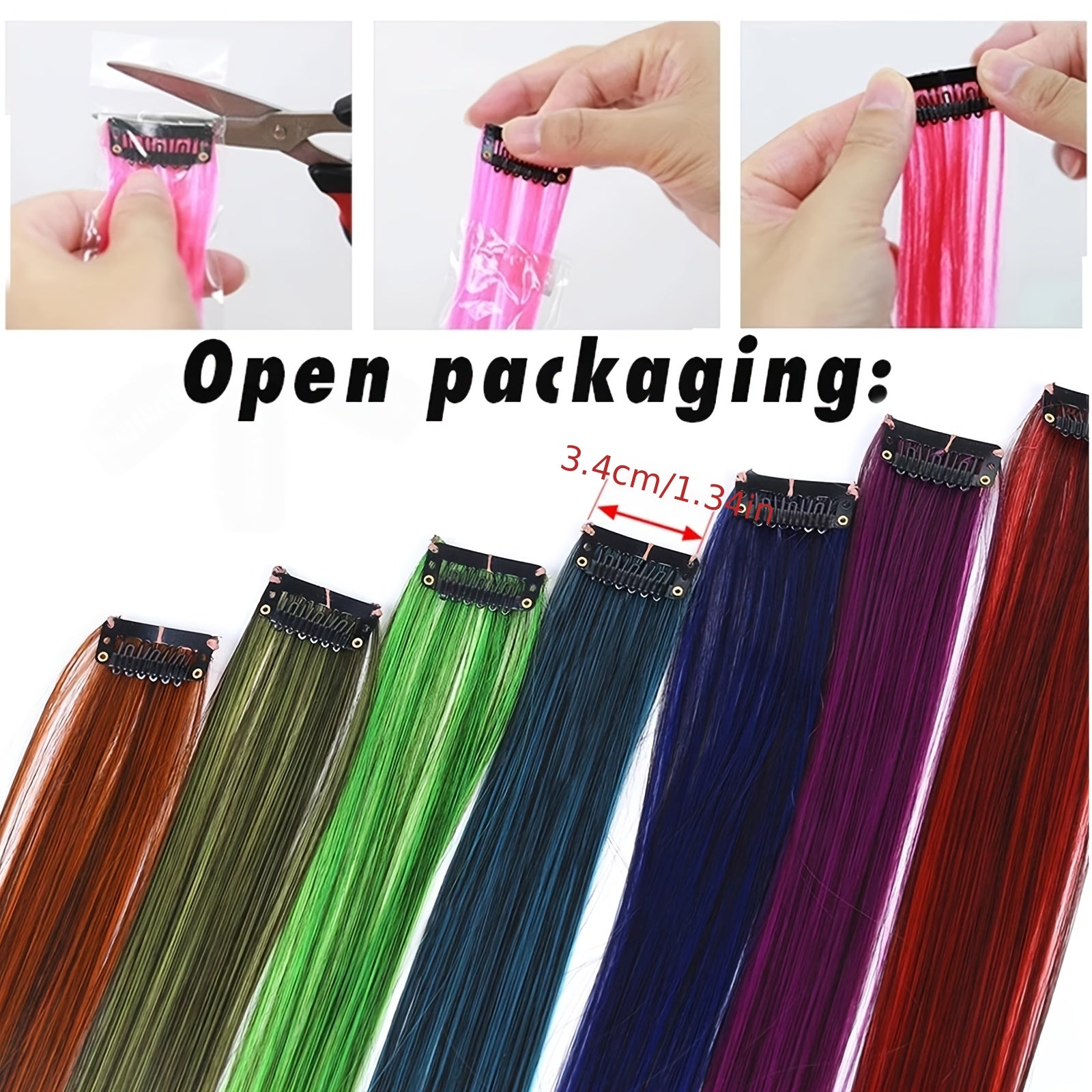 Colorful Straight Hair Extension Clip In Hairpiece