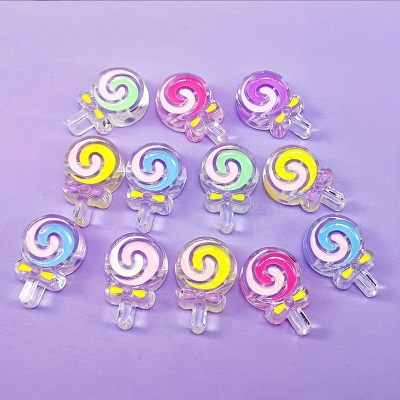 5pcs 28 18mm Acrylic Lollipop String Beads DIY Hair Rope Bracelet