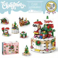 Christmas Series Small Assembly Building Blocks Santa Claus Toy for Children