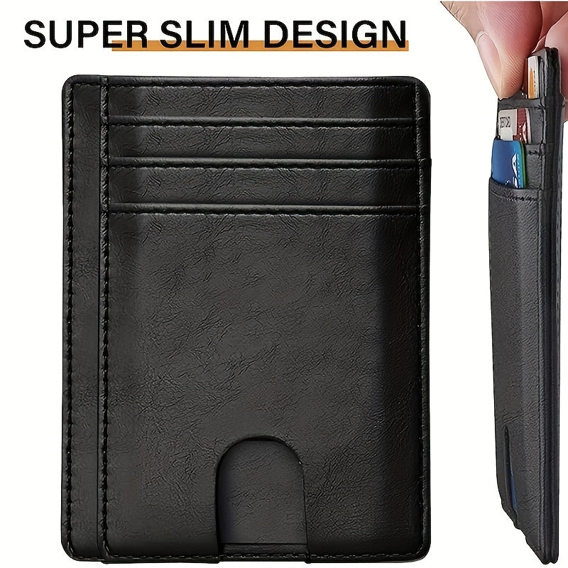 RFID Blocking Leather Wallet with Airtag Holder