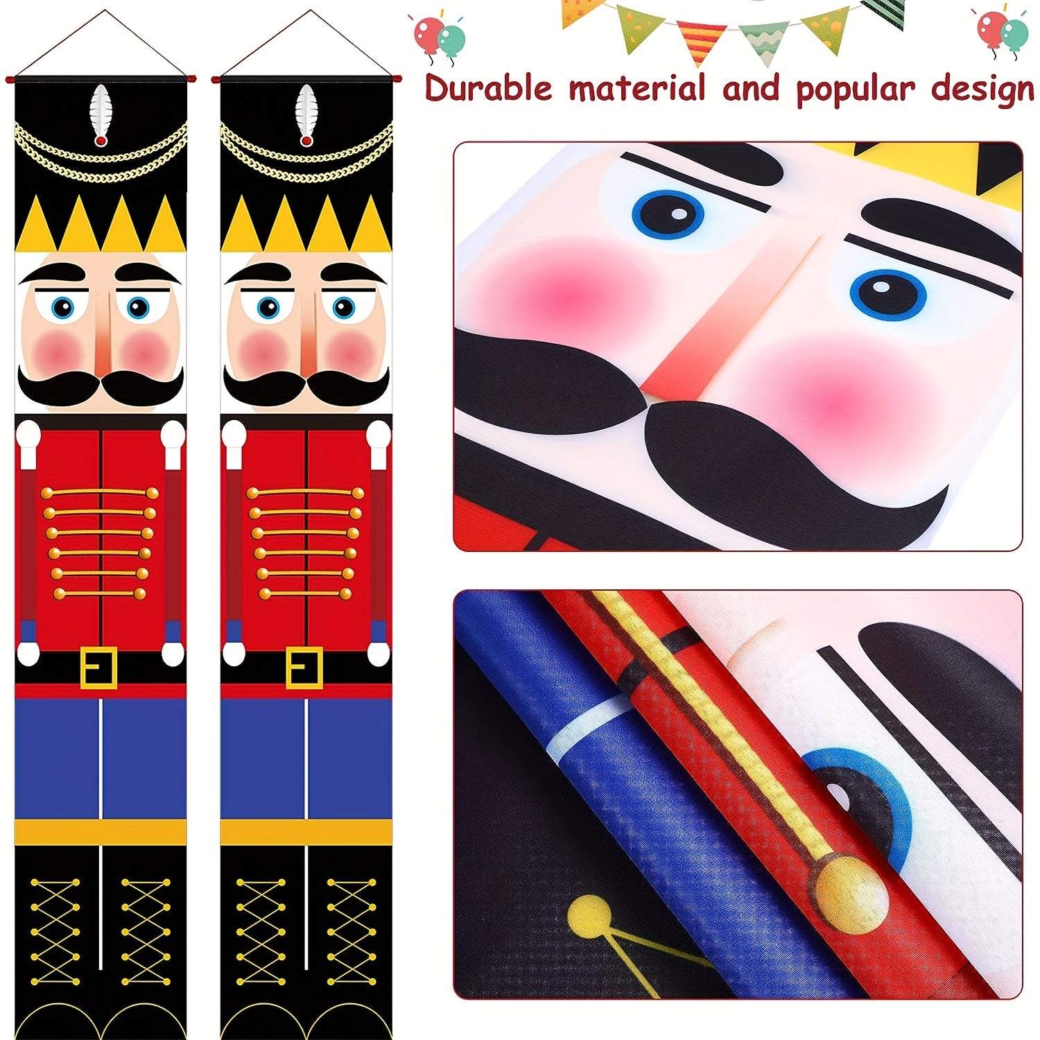 Nutcracker Christmas Decor Soldier Model Banner Outdoor Hanging Sign