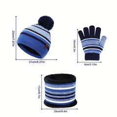 Kids Winter Beanie Hat Scarf Gloves Set