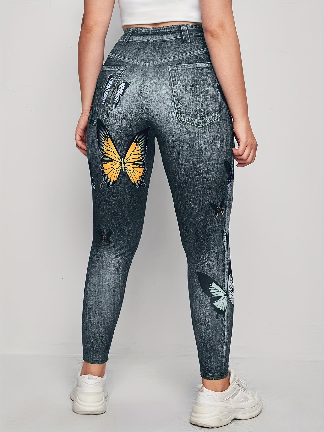  Butterfly Print High Rise Leggings