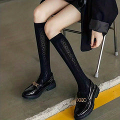 Argyle Pattern Calf Socks Lolita Knee High Socks Women's Stockings