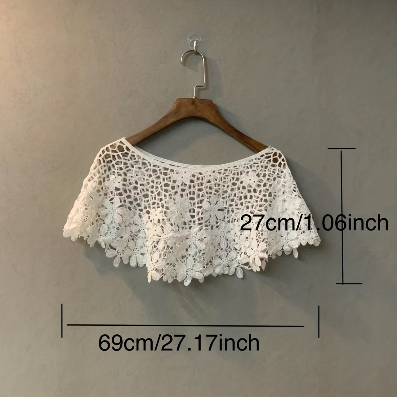 Flower Hollow Out Shawl Solid Breathable Wrap Casual Cape Decorative Shawl