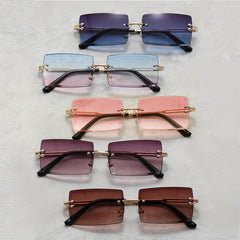 5 Pairs Men's Rimless Sunglasses UV Resistant for Holiday Outdoor Travel