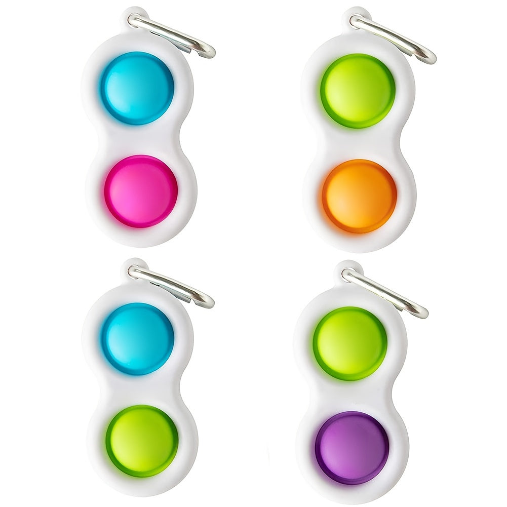 2pcs Fidget Toy Stress Relief & Mini Silicone Sensory Key Chain