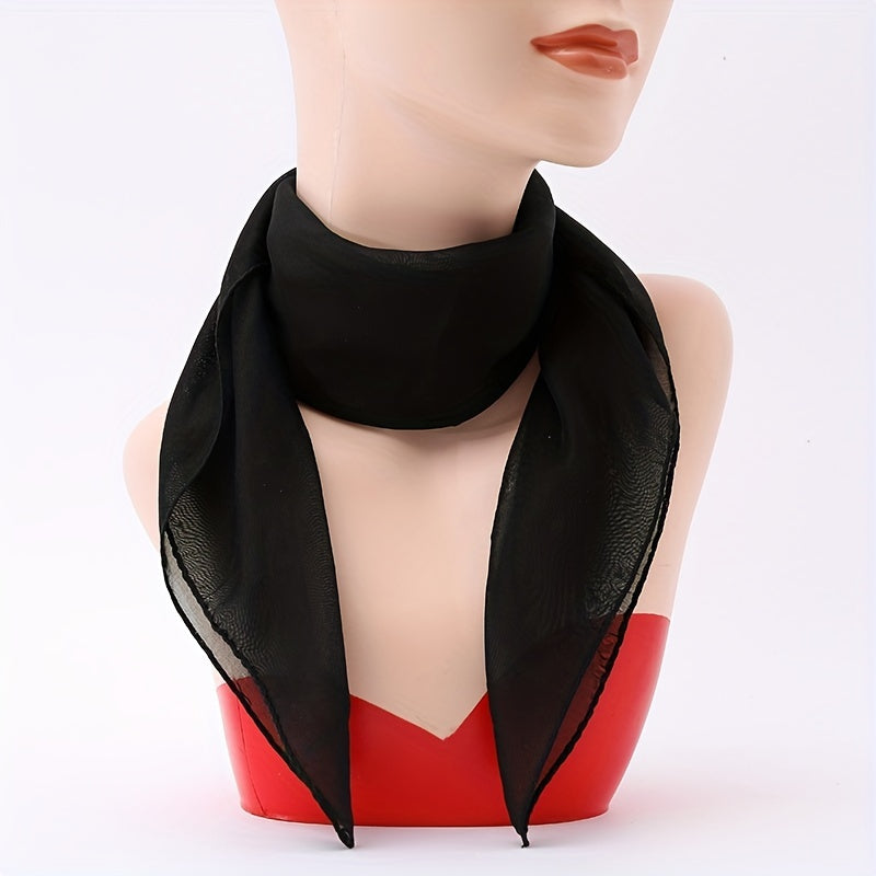 Chiffon Candy Neckerchief Square Scarf Bandana Women Head Wrap