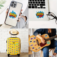 50pcs Colorful Explosion Stickers for DIY Projects Laptop Water Bottle Guitar