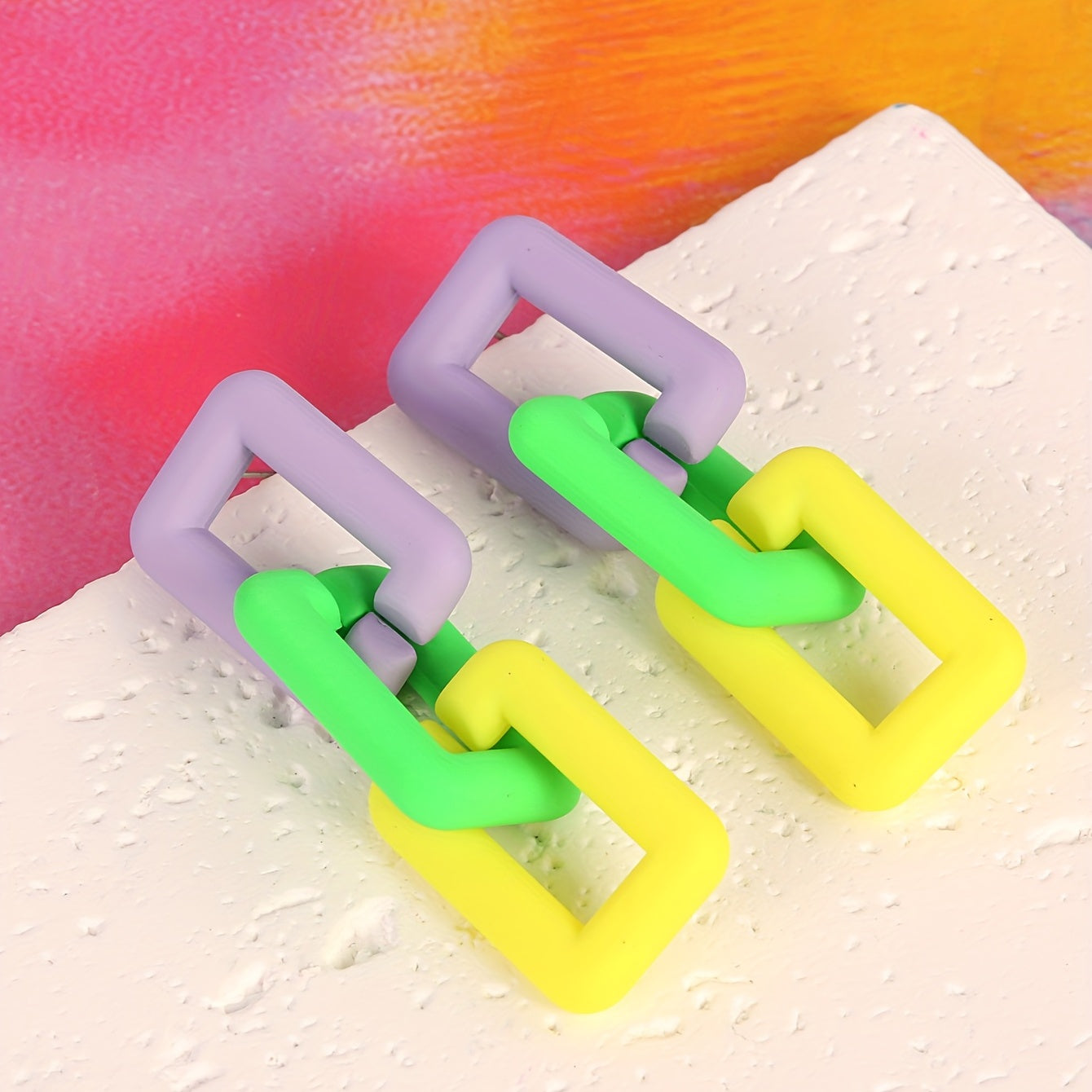 Colorful Chain Dangle Earrings Acrylic Jewelry Gift