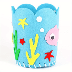 DIY Cartoon Craft Pen Container Student Creative Handwork