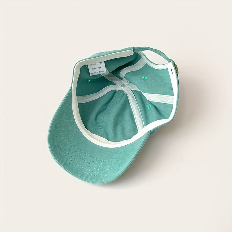 Embroidered Round Label Couple Daily Duck Tongue Cap Sunshade Baseball Soft Top