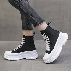 Chunky Colorblock Lace Up Sneakers High Top Women's Shoe