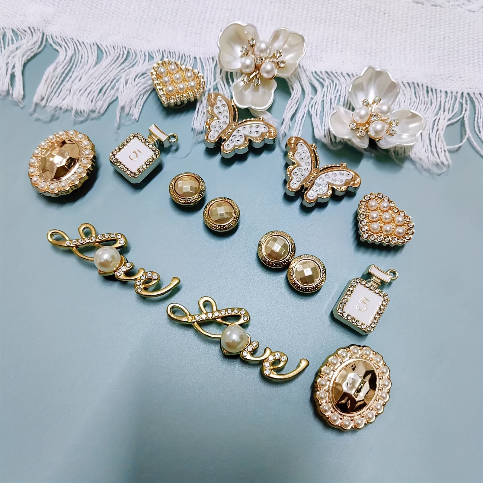 16pcs Butterfly & Flowers Shoe Charms For Clogs Garden Shoes DIY Accessories