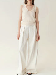  V Neck Sweater Vest Women's Basic Knitted Sleeveless Top