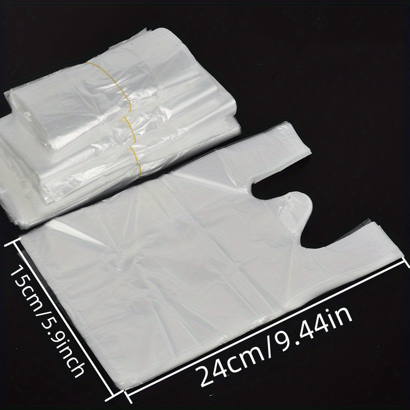 100/200 Pcs Transparent Plastic Bags for Grocery Store Shopping