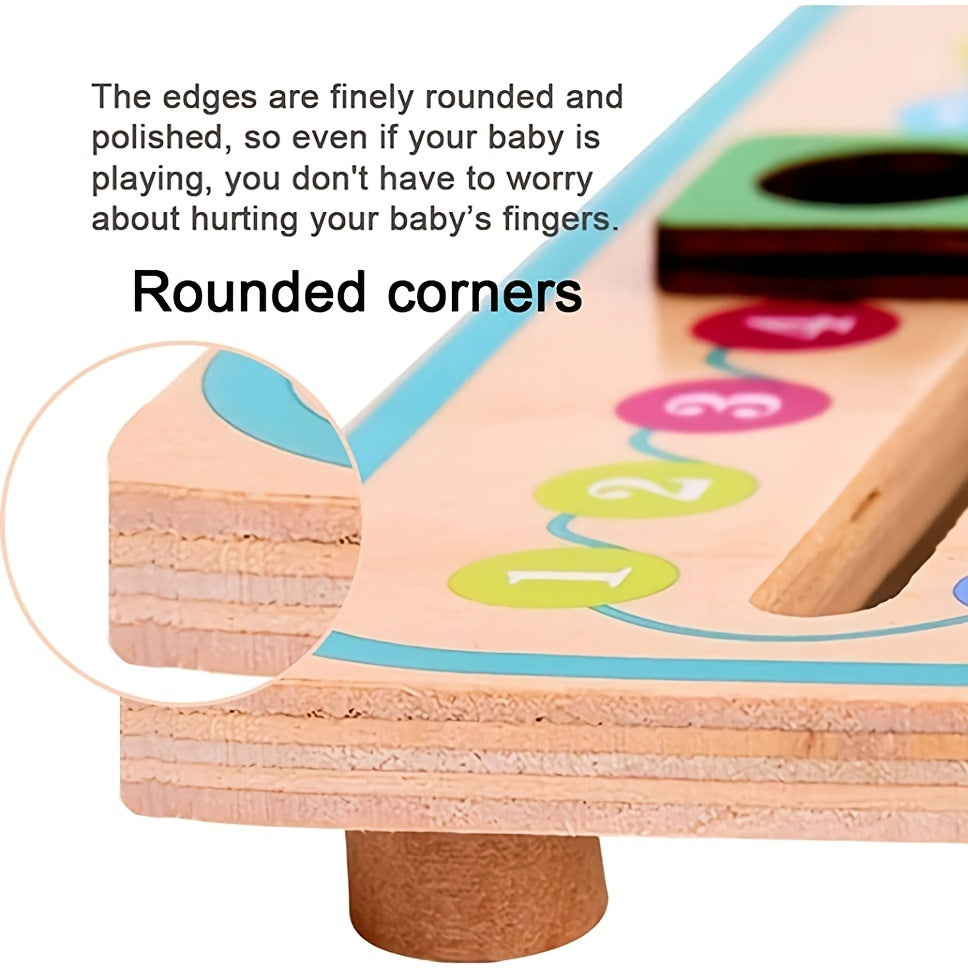 Montessori Wooden Toys Educational Clock for Kids Time Weather Seasons