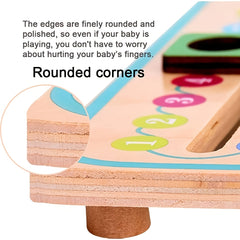 Montessori Wooden Toys Educational Clock for Kids Time Weather Seasons