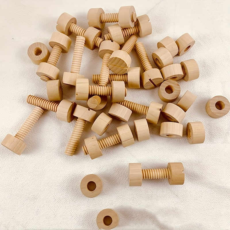 Wooden Screw Toy Set Matching Activity for Kids