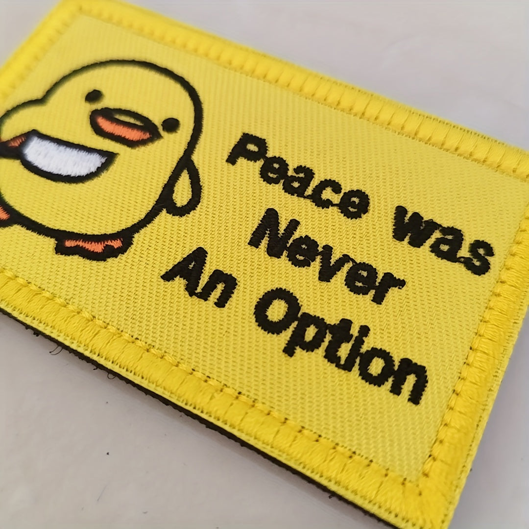 Funny Chick Peace Never an Option Patch for Jackets Jeans Backpacks