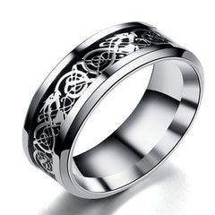 Men's Steel Dragon Pattern Ring Retro Niche Men's Ring